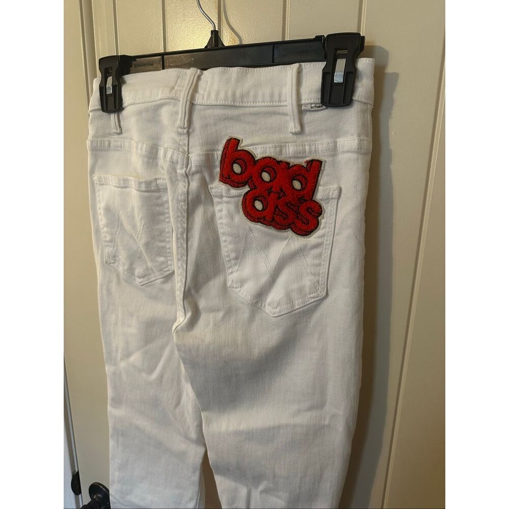Mother “Bad Ass” White Fray Hustler Ankle Jeans Size 26